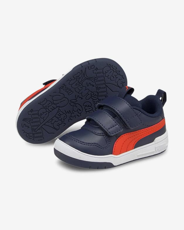 Zapatillas Puma Multiflex SL V con velcro azul marino rojo bebé - #1