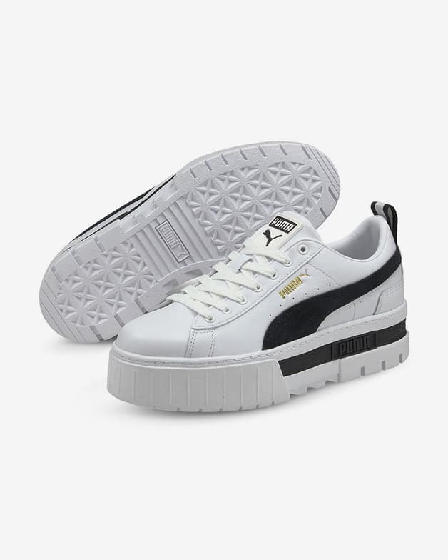 Zapatillas Puma Mayze Lth blanco negro dorado mujer - #1