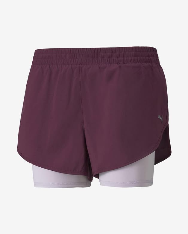 Pantalón corto Puma 2 in 1 Run granate mujer - #1