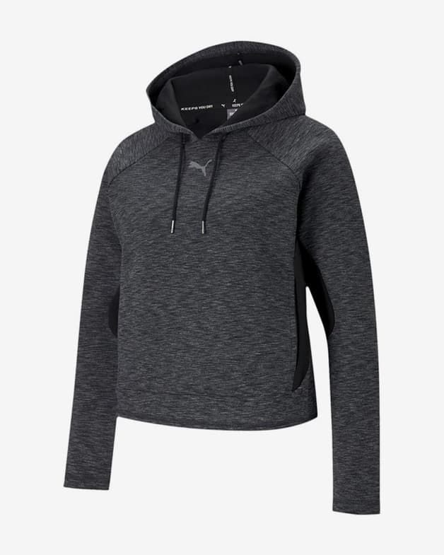 Sudadera con capucha Puma Evostripe gris carbón negro mujer - #1