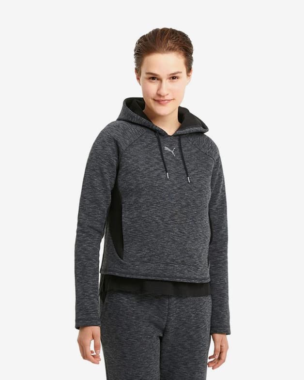 Sudadera con capucha Puma Evostripe gris carbón negro mujer - #3