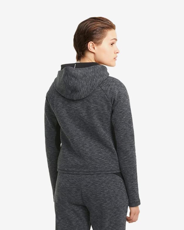 Sudadera con capucha Puma Evostripe gris carbón negro mujer - #4