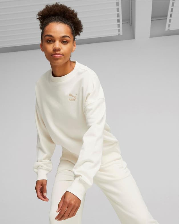 Sudadera Puma Classics Oversized blanco crema mujer - #6