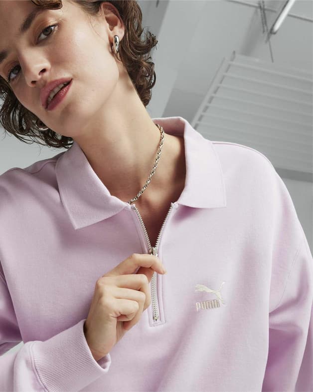 Sudadera Puma Better Classics Half Zip rosa claro - #5
