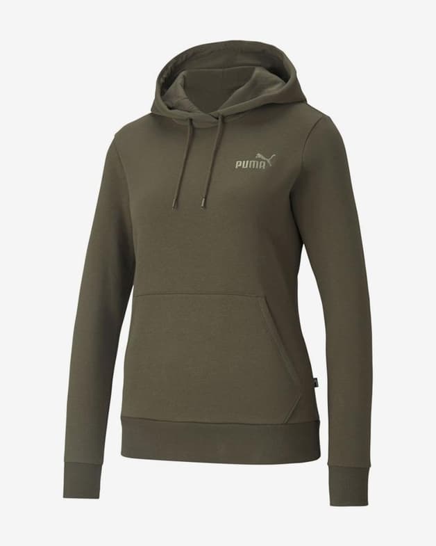 Sudadera con capucha Puma Essentials+ Embroidered verde oliva mujer - #1