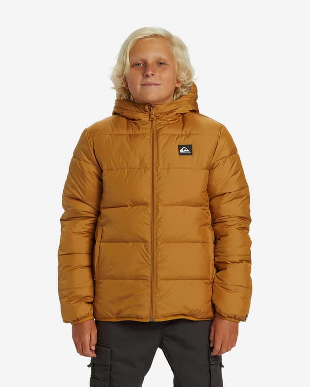 Chaqueta con capucha Quiksilver Scaly Reversible marrón ocre junior - #1