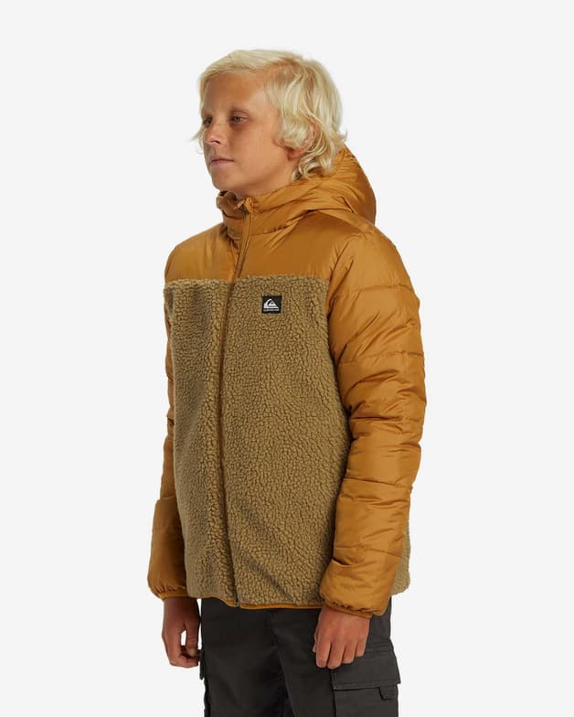 Chaqueta con capucha Quiksilver Scaly Reversible marrón ocre junior - #4