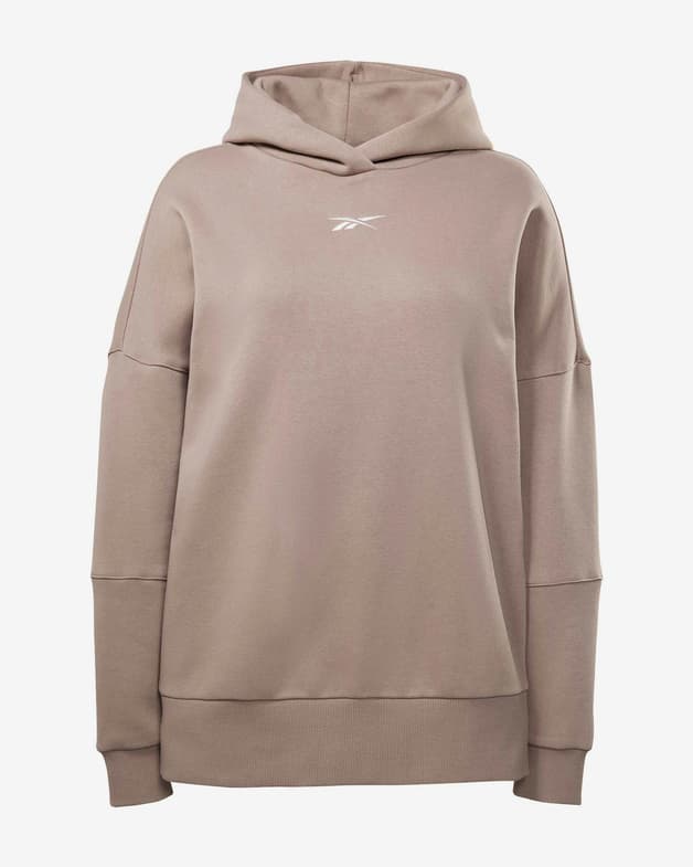 Sudadera con capucha Reebok Studio Recycled Oversize marrón claro mujer - #1