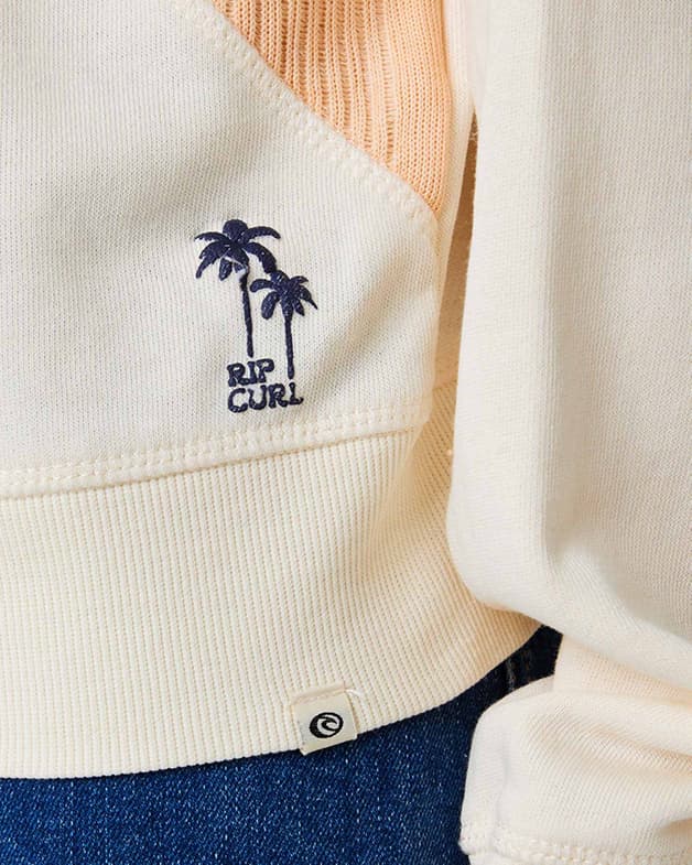 Sudadera con capucha Rip Curl Melting Waves Full Zip blanco azul naranja mujer - #5