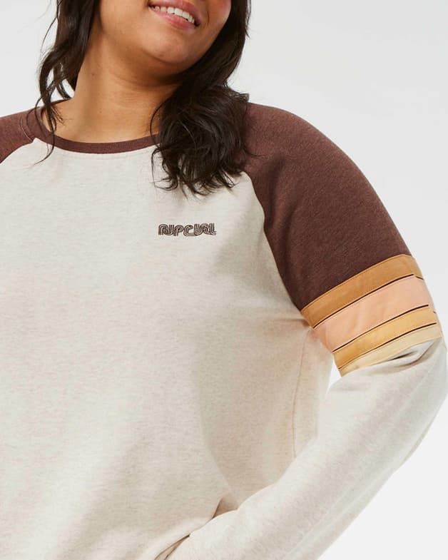 Sudadera Rip Curl Surf Revival Raglan marrón mujer - #3