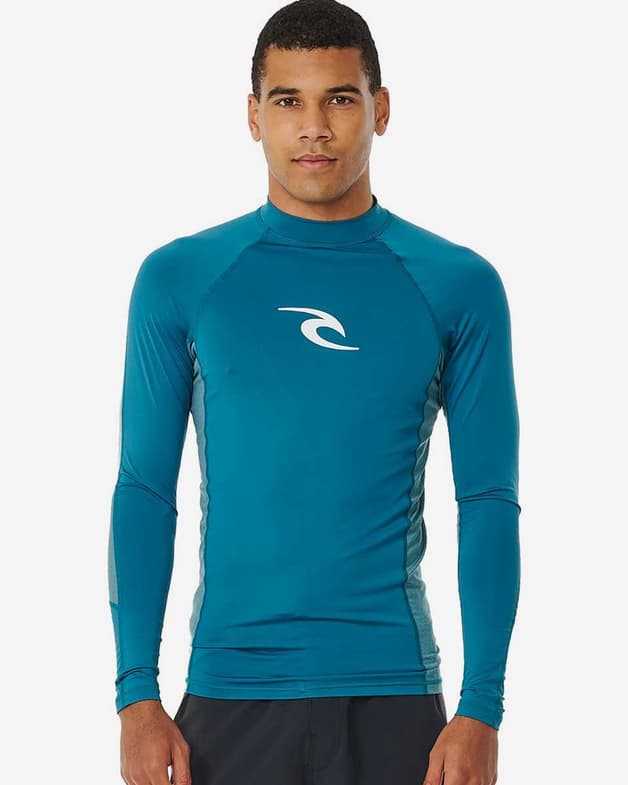 Camiseta Rip Curl Waves UPF Perf manga larga azul blanco - #1
