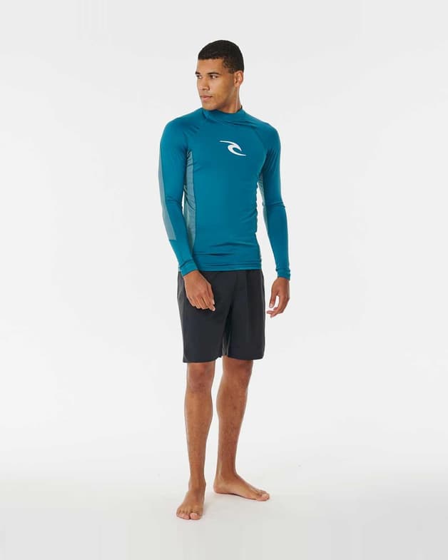 Camiseta Rip Curl Waves UPF Perf manga larga azul blanco - #6