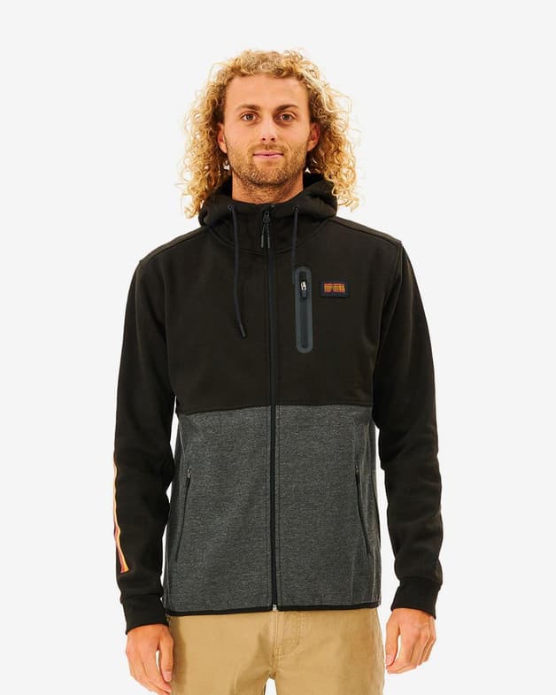 Sudadera Rip Curl Anti Series Departed Full Zip negro gris oscuro - #1