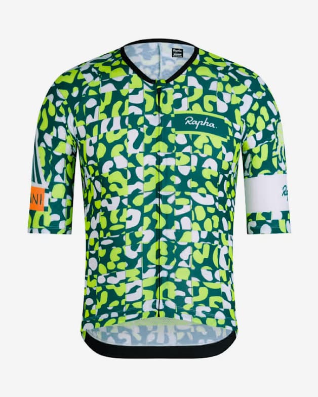 Maillot Rapha Amani Pro Team Aero manches courtes vert jaune blanc - #1