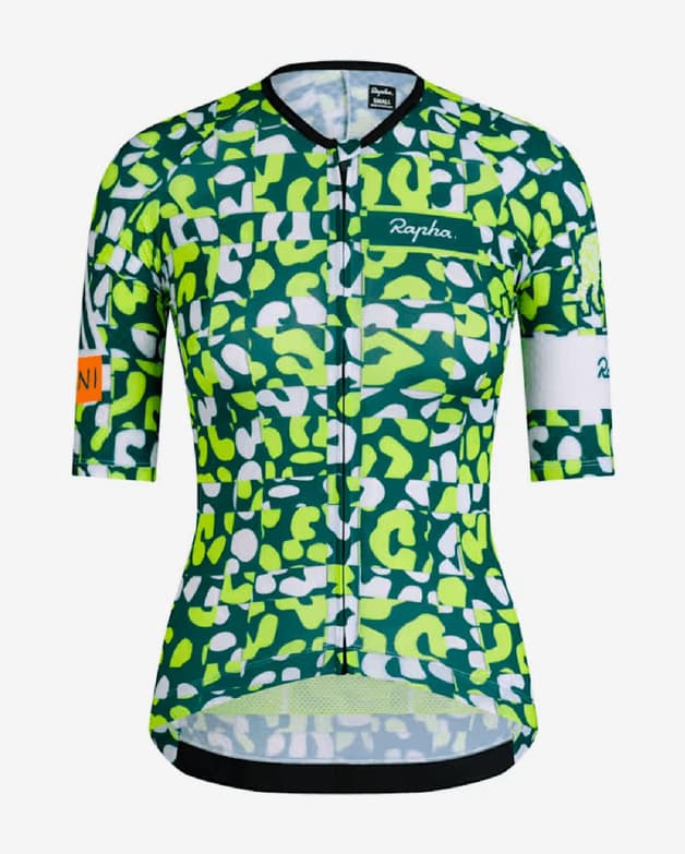Maillot Rapha Amani Pro Team Aero manches courtes vert jaune blanc femme - #1