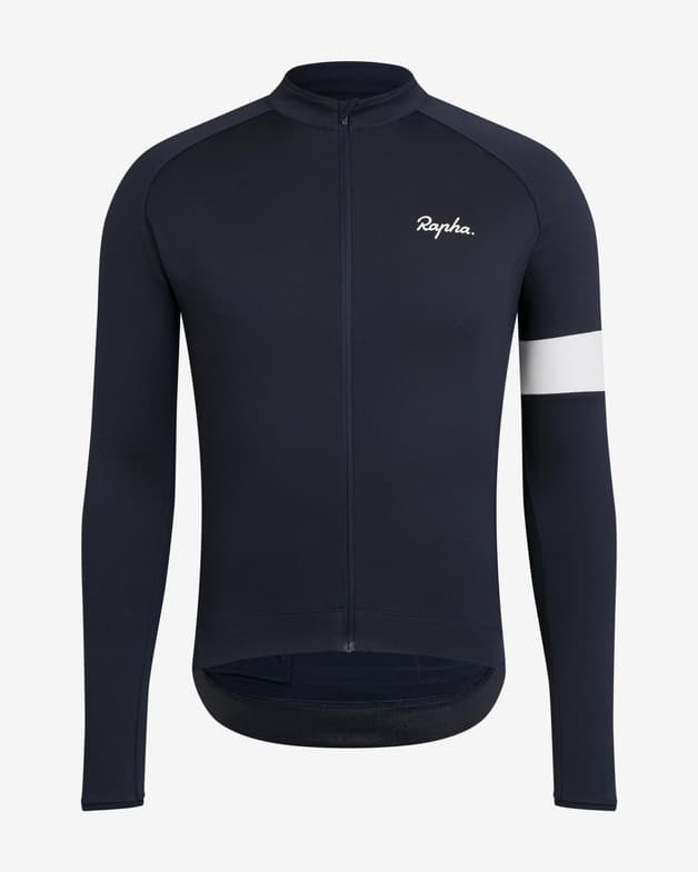 Maillot Rapha Core manga larga azul blanco - #1