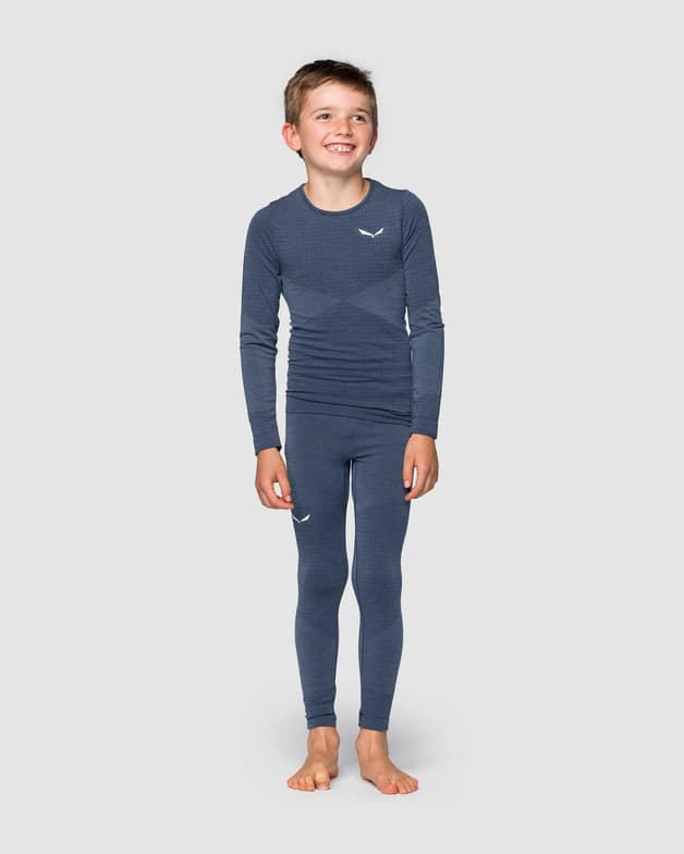Lange legging binnen Salewa Zebru blauw kinder - #3