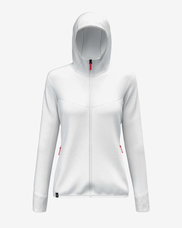Sudadera con capucha Salewa Puez Waffle Hybrid blanco mujer - #1