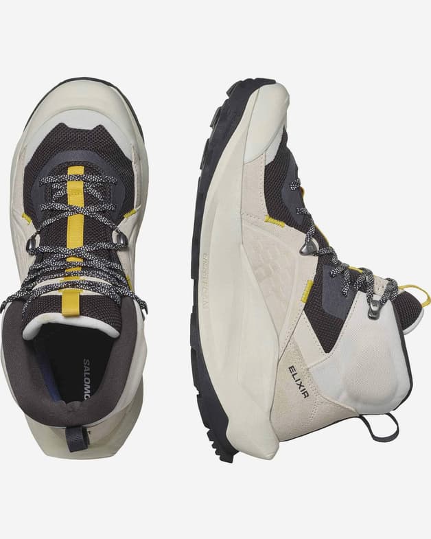 Botas Salomon Elixir Mid GORE-TEX blanco vainilla negro amarillo - #6