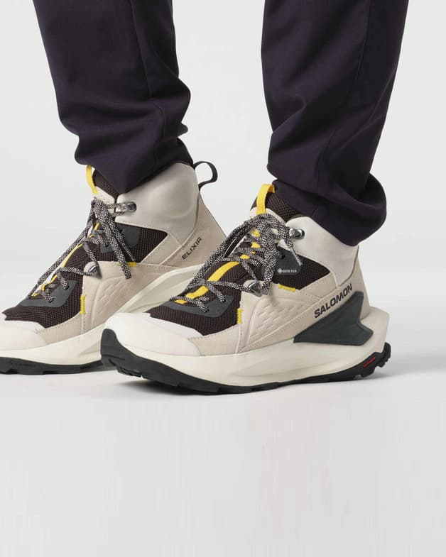 Botas Salomon Elixir Mid GORE-TEX blanco vainilla negro amarillo - #7