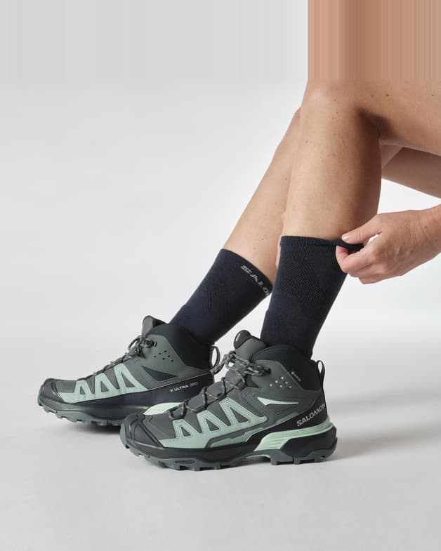 Botas Salomon X Ultra 360 Mid GORE-TEX gris oscuro azul celeste - #7