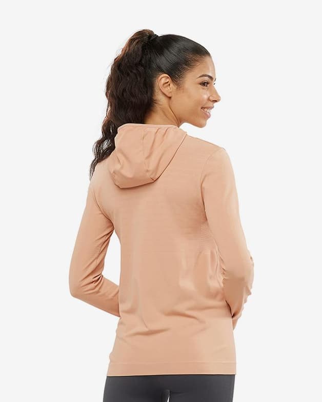 Sudadera con capucha Salomon Essential Seamless rosa claro mujer - #5