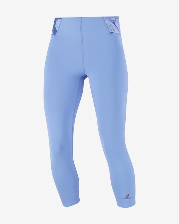 Malla larga Salomon Cross Multi 23" azul claro estampado mujer - #1
