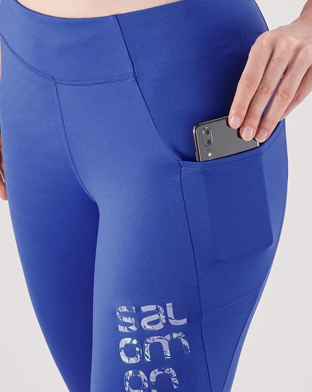 Malla larga Salomon Cross Run 28" azul real mujer - #4