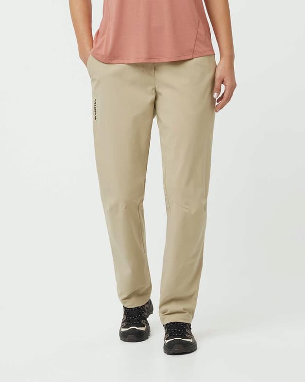 Pantalón largo Salomon Outerpath Base beige mujer - #1