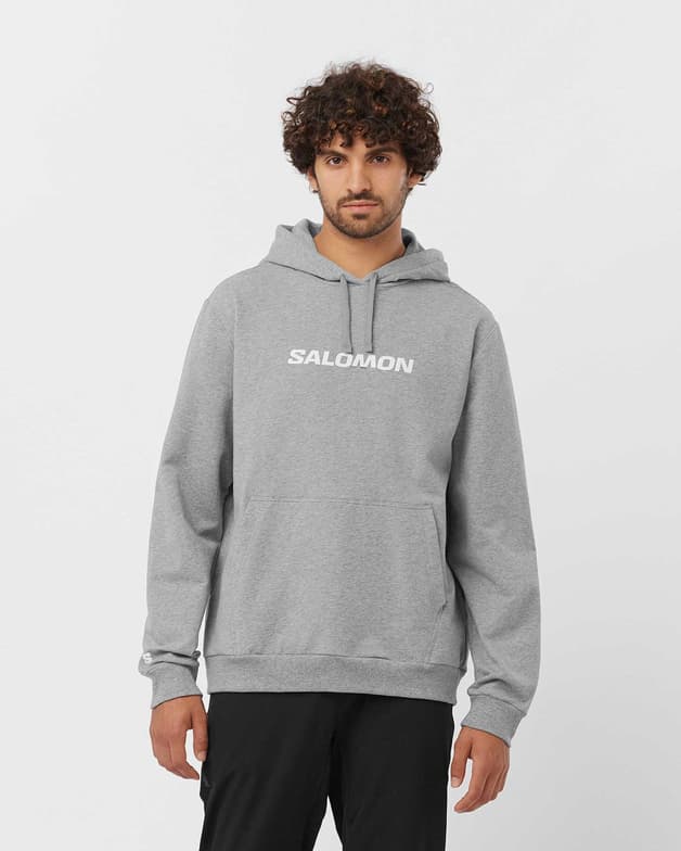 Sudadera con capucha Salomon Logo Performance gris claro - #2