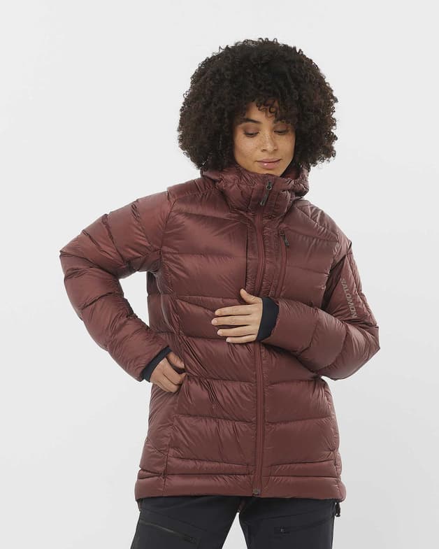 Chaqueta con capucha Salomon Elixir Ultra Down violeta granate mujer - #2
