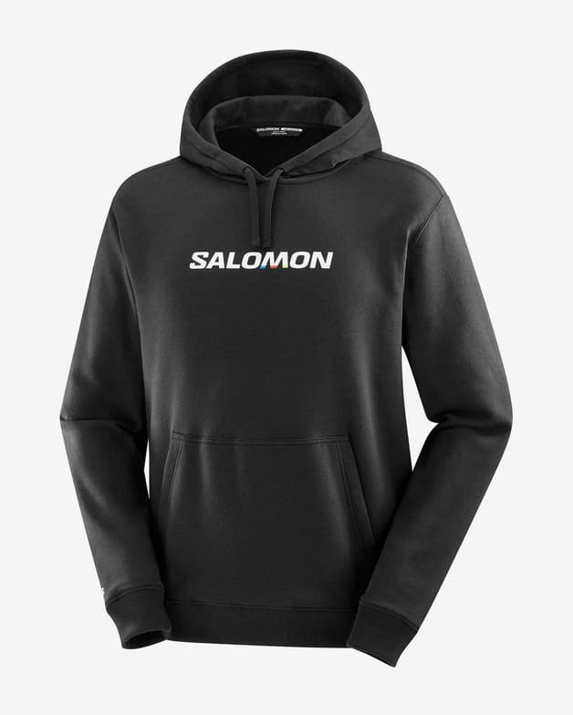 Sudadera con capucha Salomon Logo Performance negro blanco - #1