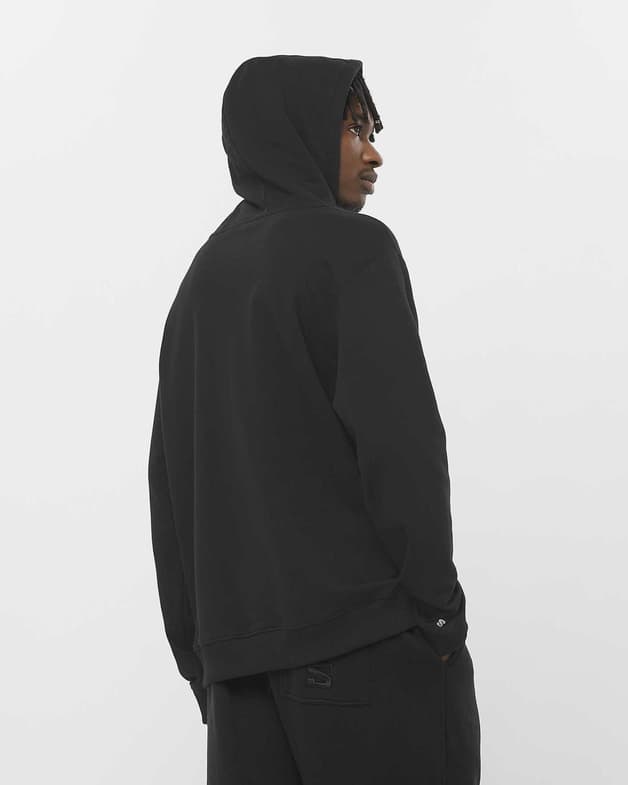 Sudadera con capucha Salomon Logo Performance negro blanco - #3