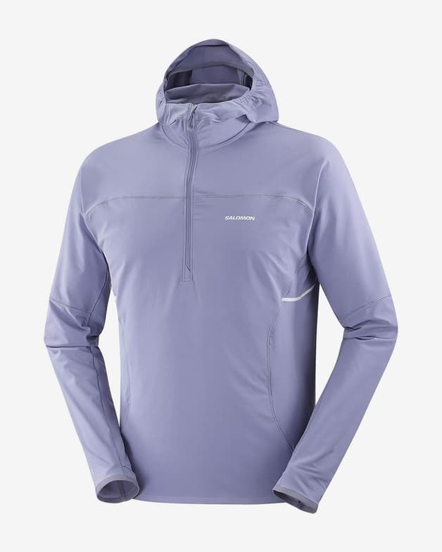Chaqueta con capucha Salomon Sense Aero Hybrid Half Zip violeta claro - #1