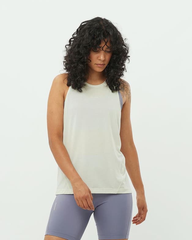Camiseta Salomon SHKout Core sin mangas blanco mujer - #2