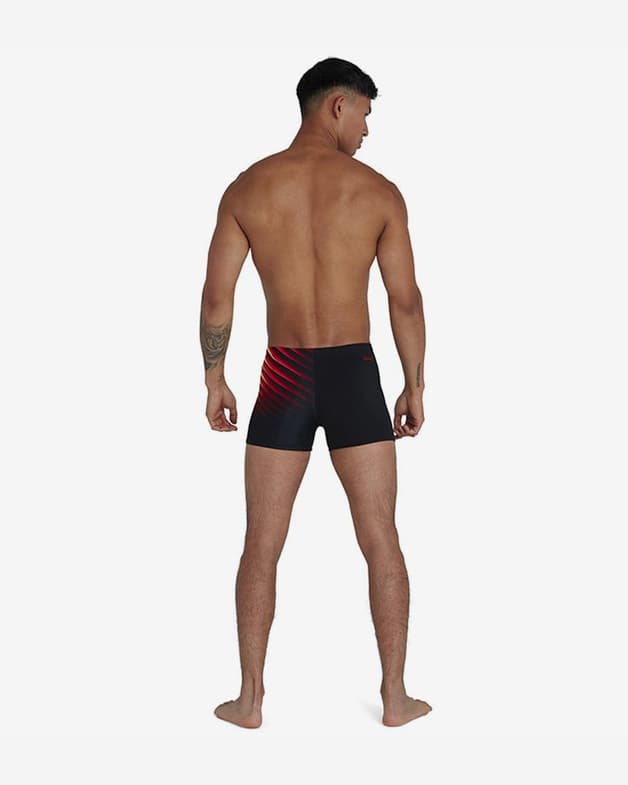 Maillot de bain Speedo Placement Aquashort noir rouge jaune - #3
