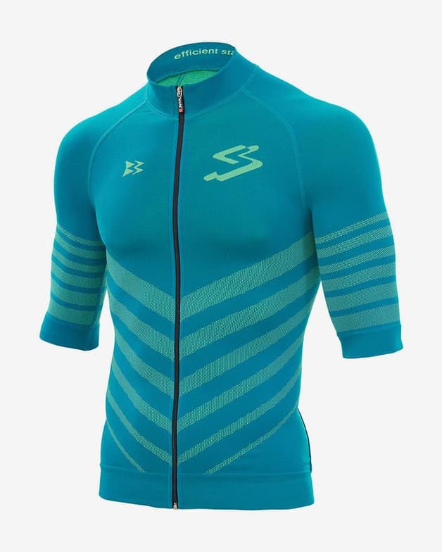 Maillot Spiuk Biomechanic manga corta azul turquesa verde fluor - #1