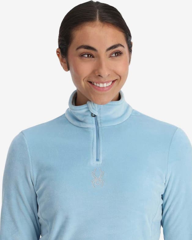 Forro polar Spyder Shimmer Bug Half Zip azul celeste mujer - #3
