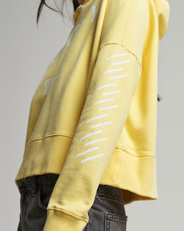Sudadera con capucha Superdry Code Core Sport Crop Box amarillo mujer - #4
