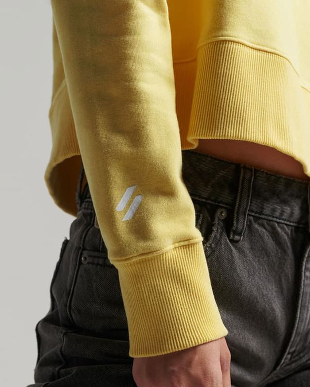 Sudadera con capucha Superdry Code Core Sport Crop Box amarillo mujer - #5