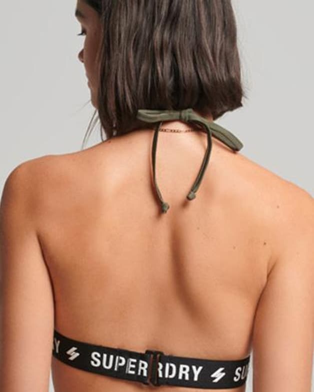Top bikini Superdry Code Triangle Elastic verde oscuro mujer - #3