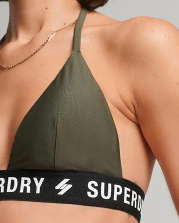 Top bikini Superdry Code Triangle Elastic verde oscuro mujer - #4
