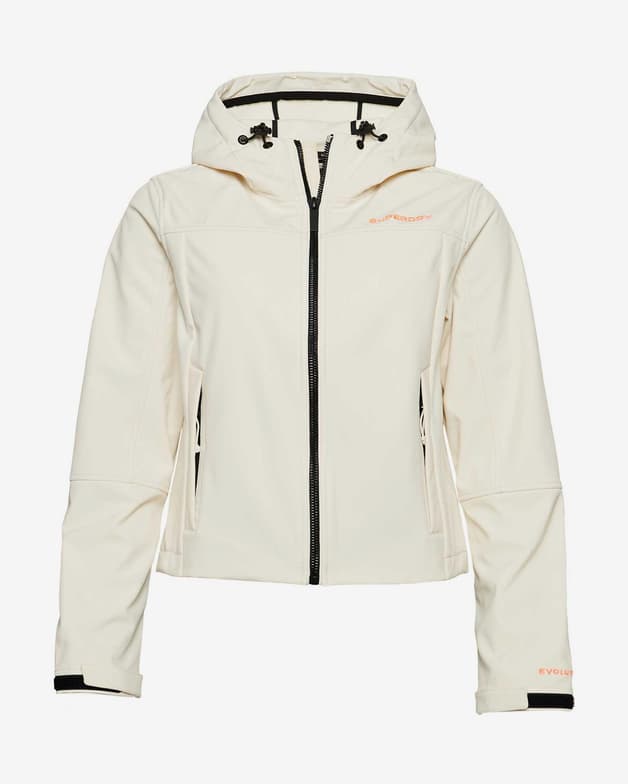 Chaqueta Superdry Softshell Code Trekker blanco naranja mujer - #1