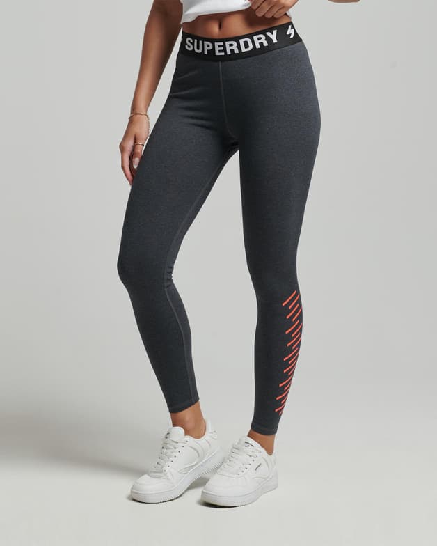 Malla larga Superdry Code Elastic gris oscuro naranja mujer - #6