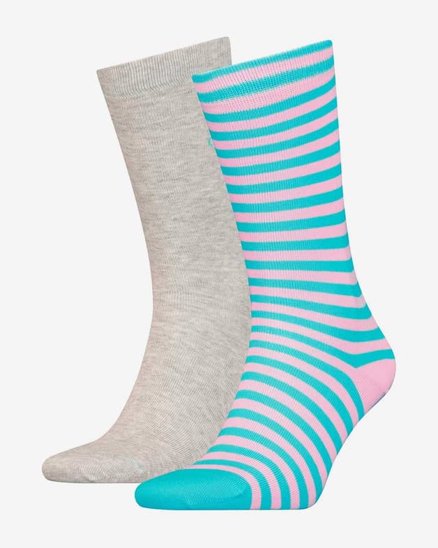 Calcetines Scotch & Soda Stripe Classic gris rosa turquesa (2 unidades) - #1