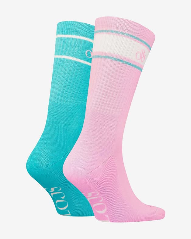 Calcetines Scotch & Soda Stripe Logo rosa turquesa (2 unidades) - #2