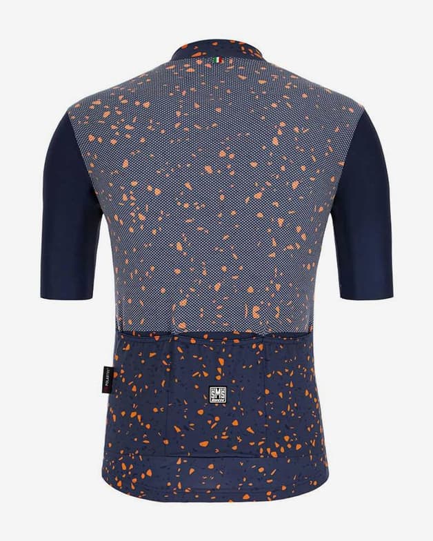 Maillot Santini Delta Pietra Polartec manga corta azul marino naranja - Corte Slim - #3