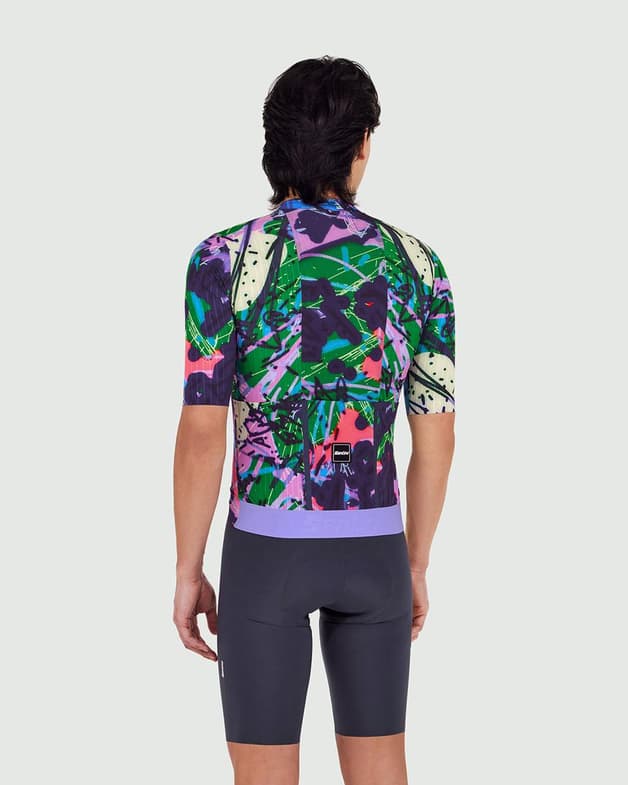 Maillot Santini Redux Loud manches courtes vert multicolore - #4