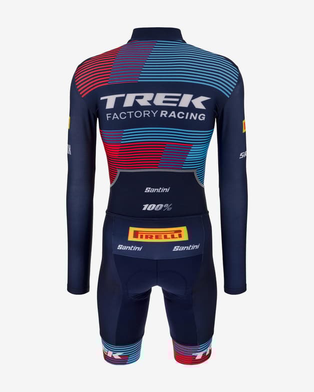 Traje integral Trek Factory Racing XC 2023 Ciclocross Fan Line corto azul rojo - #3