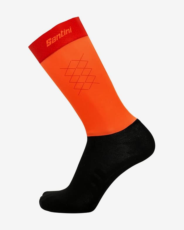 Calcetines largos Santini Redux naranja negro - #1